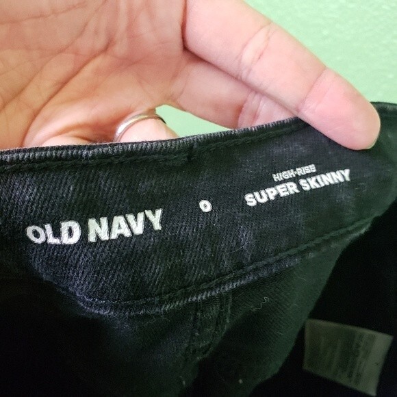 BUNDLE 2 Old Navy Denim High Rise Blue Black Skinny Jeans Size 0 - Picture 4 of 11